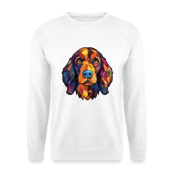 Picardie Spaniel Hunderasse Aquarell Illustration - Unisex Pullover - Weiß - Vorne - Alina (178cm) & Michal (187cm)