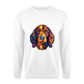 Picardie Spaniel Hunderasse Aquarell Illustration - Unisex Pullover - Weiß - Vorne - Alina (178cm) & Michal (187cm)