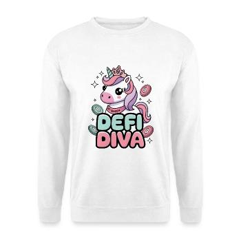 Defi Diva - Unisex Pullover - Weiß - Vorne - Alina (178cm) & Michal (187cm)