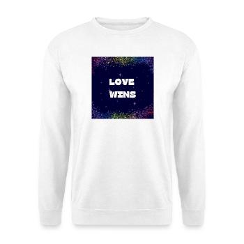 Liebe gewinnt - Unisex Pullover - Weiß - Vorne - Alina (178cm) & Michal (187cm)