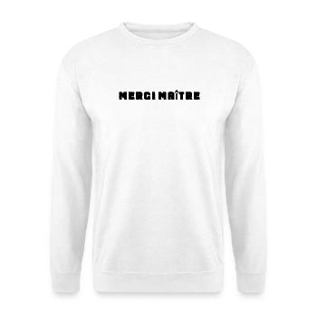 MEISTER. VIELEN DANK. DANKE, MEISTER. MEISTER. MEISTER-GESCHENK - Unisex Pullover - Weiß - Vorne - Alina (178cm) & Michal (187cm)