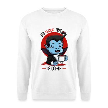 Blood Coffee Vampire Cartoon - Unisex Sweatshirt - white - Front
