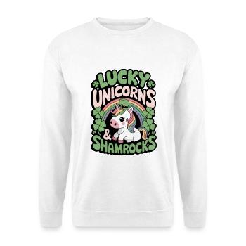 Lucky Unicorns & Shamrocks - Unisex Sweatshirt - white - Front