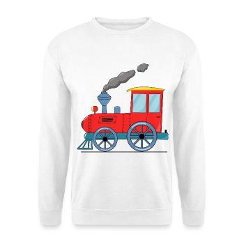 Kinderzug Eisenbahn rot - Unisex Pullover - Weiß - Vorne