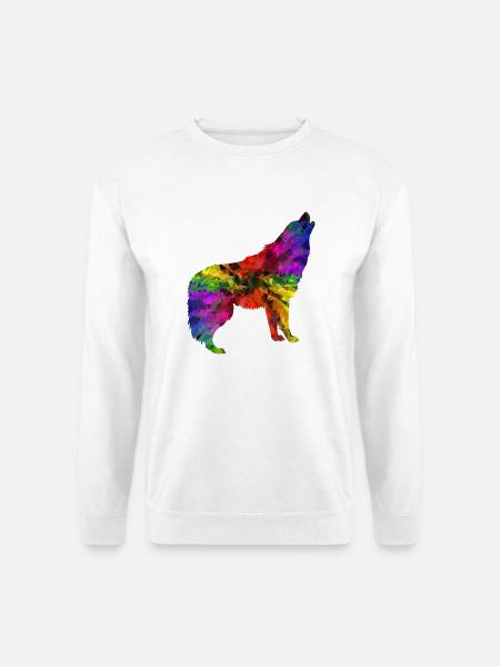 Wolf rainbow - Unisex Sweatshirt - white