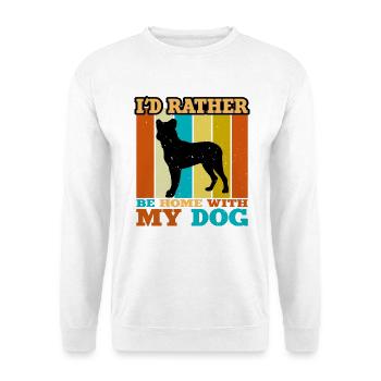 Cao Fila De Seo Miguel Hund Silhouette Retro Sonnenuntergang - Unisex Pullover - Weiß - Vorne - Alina (178cm) & Michal (187cm)