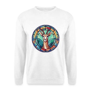 Impala Buntglas Bunte Karikatur Kawaii Anima - Unisex Pullover - Weiß - Vorne - Alina (178cm) & Michal (187cm)