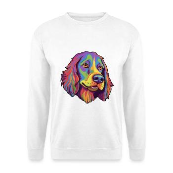 Deutsch Langhaar Vorstehhund Rasse Cartoon Kawaii - Unisex Pullover - Weiß - Vorne - Alina (178cm) & Michal (187cm)