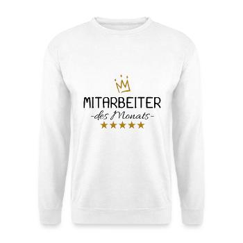 Mitarbeiter des Monats - Unisex Pullover - Weiß - Vorne - Alina (178cm) & Michal (187cm)