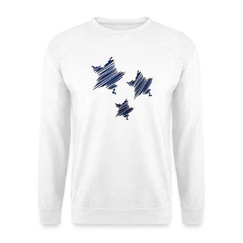 STERN. STERN. STERNE. FEST. JAHRESTAG. WEIHNACHTEN. C - Unisex Pullover - Weiß - Vorne - Alina (178cm) & Michal (187cm)