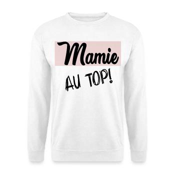 OMA. MAMA. OMA. MUTTERTAG - Unisex Pullover - Weiß - Vorne - Alina (178cm) & Michal (187cm)