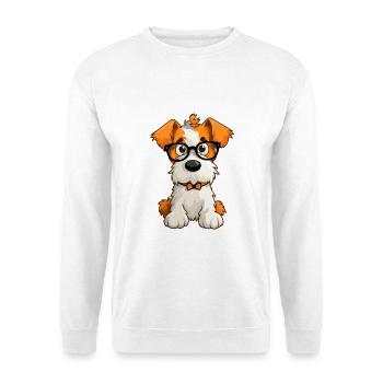 Draht Foxterrier Hunderasse Aquarell Karikatur Kawa - Unisex Pullover - Weiß - Vorne - Alina (178cm) & Michal (187cm)