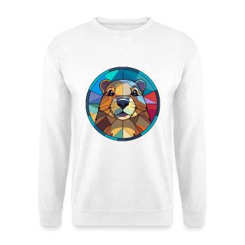 Und täglich grüßt Murmeltier Bunte Karikatur Kawaii An - Unisex Pullover - Weiß - Vorne - Alina (178cm) & Michal (187cm)