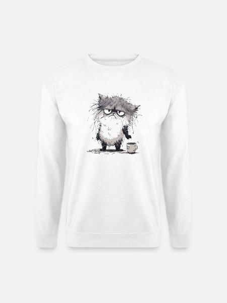 Grantige Katze - Unisex Pullover - Weiß