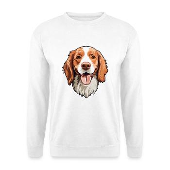 Irischer roter und weißer Setter Hund Rasse Aquarell ca - Unisex Pullover - Weiß - Vorne - Alina (178cm) & Michal (187cm)