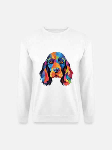 American Cocker Spaniel Hund Buntes Aquarell - Unisex Pullover - Weiß
