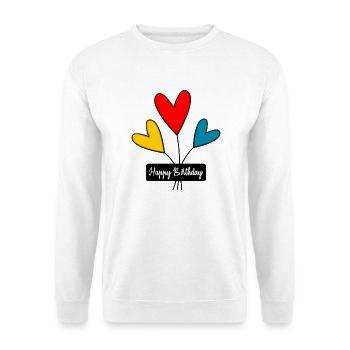ALLES GUTE ZUM GEBURTSTAG. JAHRESTAG - Unisex Pullover - Weiß - Vorne - Alina (178cm) & Michal (187cm)