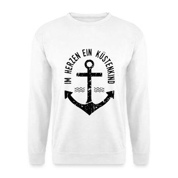 Im Herzen ein Küstenkind - Unisex Pullover - Weiß - Vorne