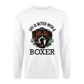 boxer - Unisex Sweatshirt - white - Front