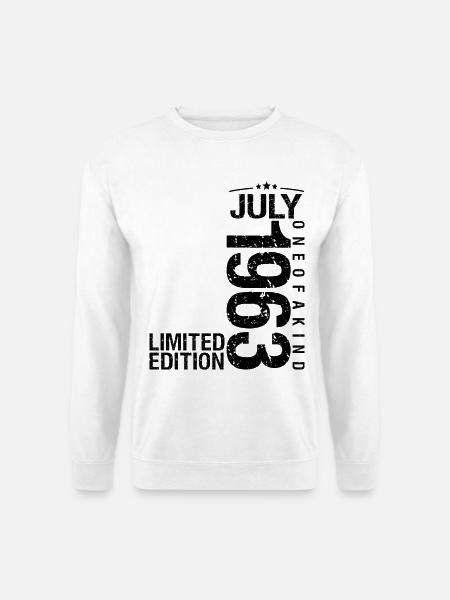 Geburtstag Juli 1963 Juli geboren im Juli 19 - Unisex Pullover - Weiß