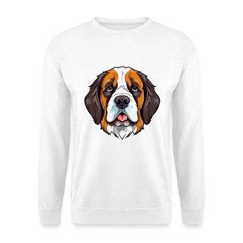Bernhardiner Hunderasse Aquarell Karikatur Kawaii Co - Unisex Pullover - Weiß - Vorne - Alina (178cm) & Michal (187cm)