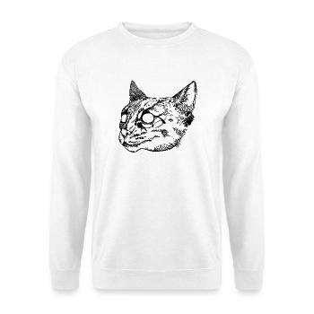 Wildkatze - Unisex Pullover - Weiß - Vorne - Alina (178cm) & Michal (187cm)