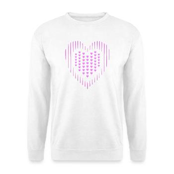 Herzen rosa Herzen rosa Muster - Unisex Pullover - Weiß - Vorne - Alina (178cm) & Michal (187cm)