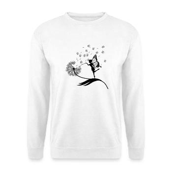 Butterfly Design Pustula Meadow Hearts Fairies - Unisex Sweatshirt - white - Front