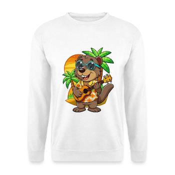 Lustige Biber Cartoon Sommer Strand Sonnenbrille - Unisex Pullover - Weiß - Vorne