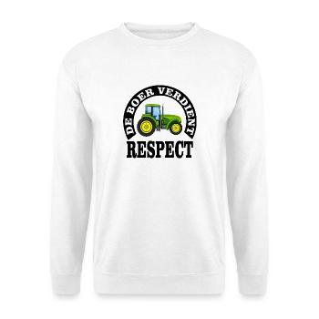 Les agriculteurs méritent le respect - Sweat-shirt Unisexe - blanc - Devant
