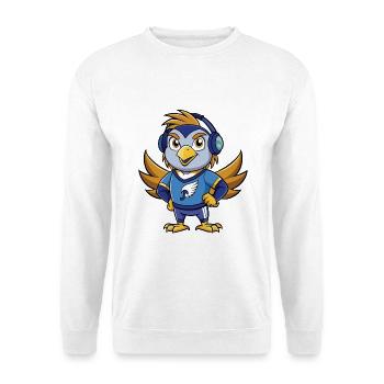 Falke Lustige Zeichentrickfigur Kopfhörer Musik - Unisex Pullover - Weiß - Vorne