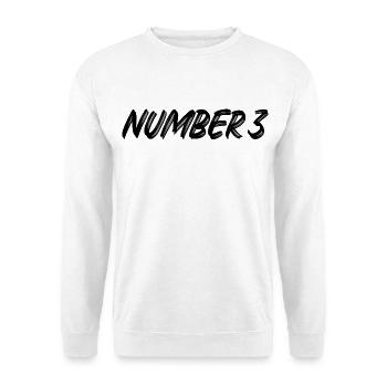 Number 3 - three - third - third - 3 - number 3 - Unisex Sweatshirt - white - Front