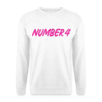 Number 4 - four - fourth - fourth - 4 - number 4 - Unisex Sweatshirt - white - Front