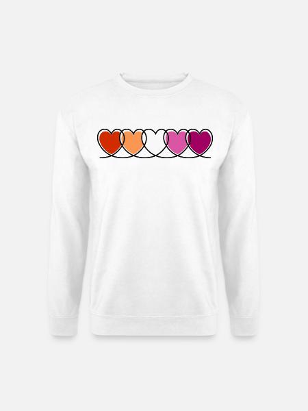 Lesbe lesbisch Herzen - Unisex Pullover - Weiß