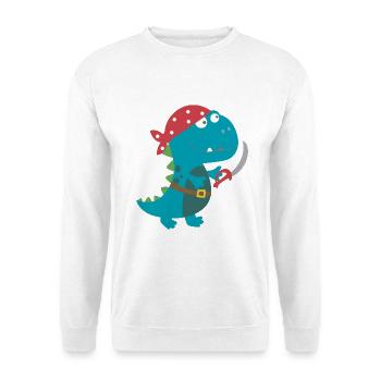 Dino Pirat Piratenkostüm Halloween Karneval Jungen - Unisex Pullover - Weiß - Vorne