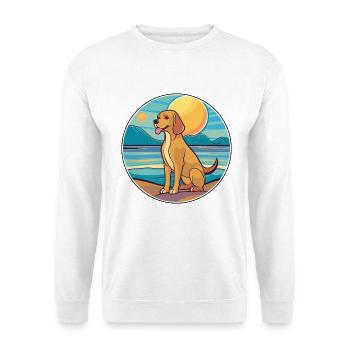 Braque Saint Germain Hunderasse Cartoon Kawaii Hund - Unisex Pullover - Weiß - Vorne - Alina (178cm) & Michal (187cm)