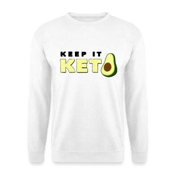 Keep It Keto Avocado Saying Ketogenic Diet Gift - Unisex Sweatshirt - white - Front