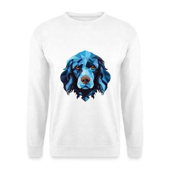 Blaue Picardie Spaniel Hunderasse buntes Aquarell - Unisex Pullover - Weiß - Vorne - Alina (178cm) & Michal (187cm)