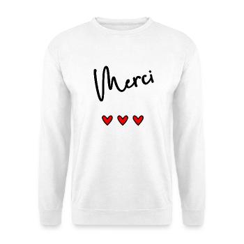 MERCI. MAÎTRESSE. MAÎTRE. MERCI MAÎTRESSE - Sweat-shirt Unisexe - blanc - Devant