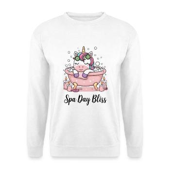 Glückseligkeit eines Spa-Tages. - Unisex Pullover - Weiß - Vorne - Alina (178cm) & Michal (187cm)