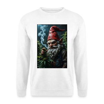 Rauchender Zwerg Albert - Unisex Pullover - Weiß - Vorne - Alina (178cm) & Michal (187cm)