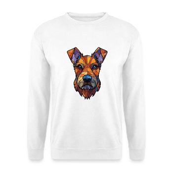 Deutscher Jagdterrier Hunderasse Aquarellglas - Unisex Pullover - Weiß - Vorne - Alina (178cm) & Michal (187cm)
