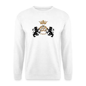 Bäcker Zunftzeichen Zunft Krone Geschenkidee - Unisex Pullover - Weiß - Vorne - Alina (178cm) & Michal (187cm)
