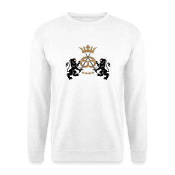 Bäcker Zunftzeichen Zunft Krone Geschenkidee - Unisex Pullover - Weiß - Vorne - Alina (178cm) & Michal (187cm)