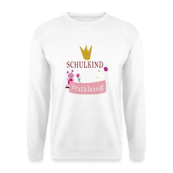 Schulkind erstklassig - Unisex Pullover - Weiß - Vorne