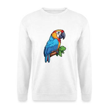 Ara Papagei Karikatur Kawaii Bunte Illustration - Unisex Pullover - Weiß - Vorne - Alina (178cm) & Michal (187cm)
