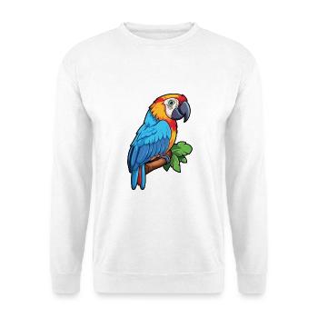 Ara Papagei Karikatur Kawaii Bunte Illustration - Unisex Pullover - Weiß - Vorne - Alina (178cm) & Michal (187cm)