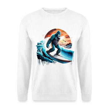 Big Foot Surfen - Unisex Pullover - Weiß - Vorne - Alina (178cm) & Michal (187cm)