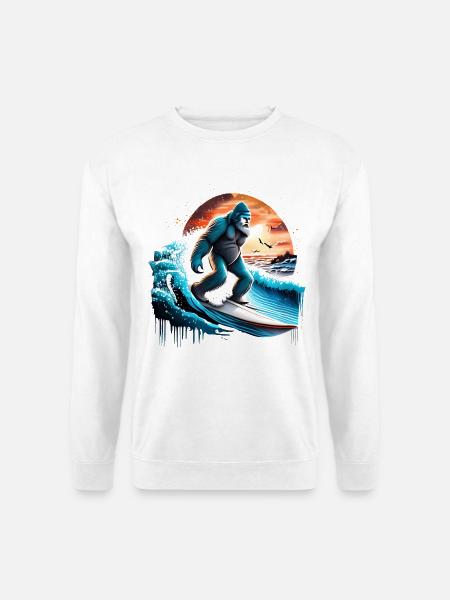 Big Foot Surfen - Unisex Pullover - Weiß