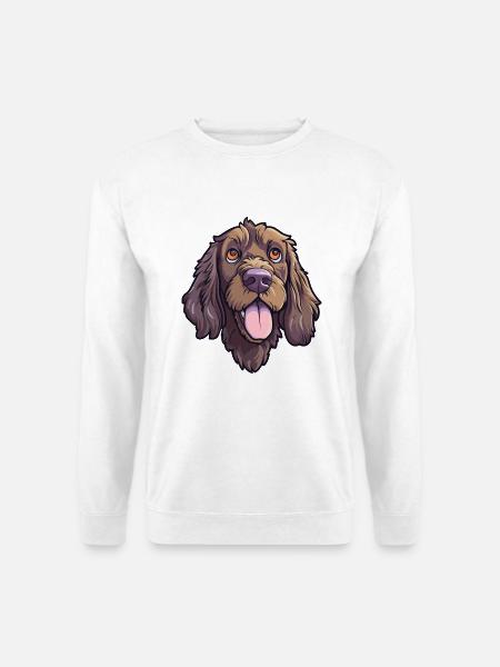 Pudelpointer Hunderasse Cartoon Kawaii Illustration - Unisex Pullover - Weiß